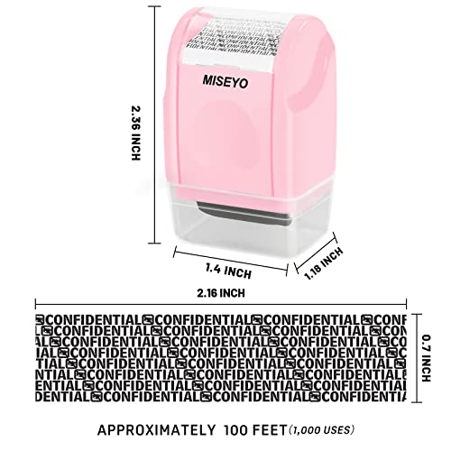 Miseyo Identity Theft Protection Roller Stamps for Data Barcode ID Privacy,Anti-Theft Security Prevention Confidential Roller Stamp Easy for Guard Personal Information Blockout - Pink - Image 2