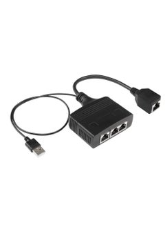 Excefore RJ45 Network Splitter Adapter, Ethernet Cable Splitter, 1 to 3 Internet Splitter 100Mbps High Speed LAN Network Splitter, The Same Time for Cat5, Cat5e, Cat6, Cat7 (Black)  - Image 1