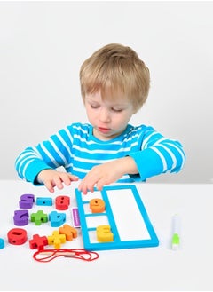 GROIC Reading & Spelling Learning Toy, Wooden Toddler Toy Matching Alphabet Word Game, Early Education Cognition Board Puzzle Development Beaded Rope Toys  - Image 5