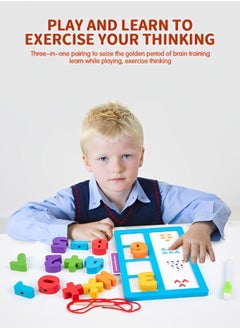 GROIC Reading & Spelling Learning Toy, Wooden Toddler Toy Matching Alphabet Word Game, Early Education Cognition Board Puzzle Development Beaded Rope Toys  - Image 4