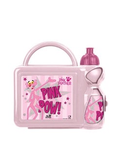 Pink Panther Compact Sturdy and Durable Lightweight Portable Lunch Box With Water Bottle for Kids 