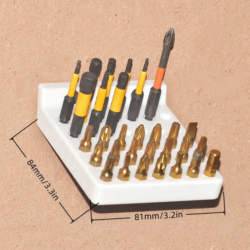 Blue 35 Hole Electric Screwdriver Bit Holder Rack Plastic Wall Organizer - Image 2