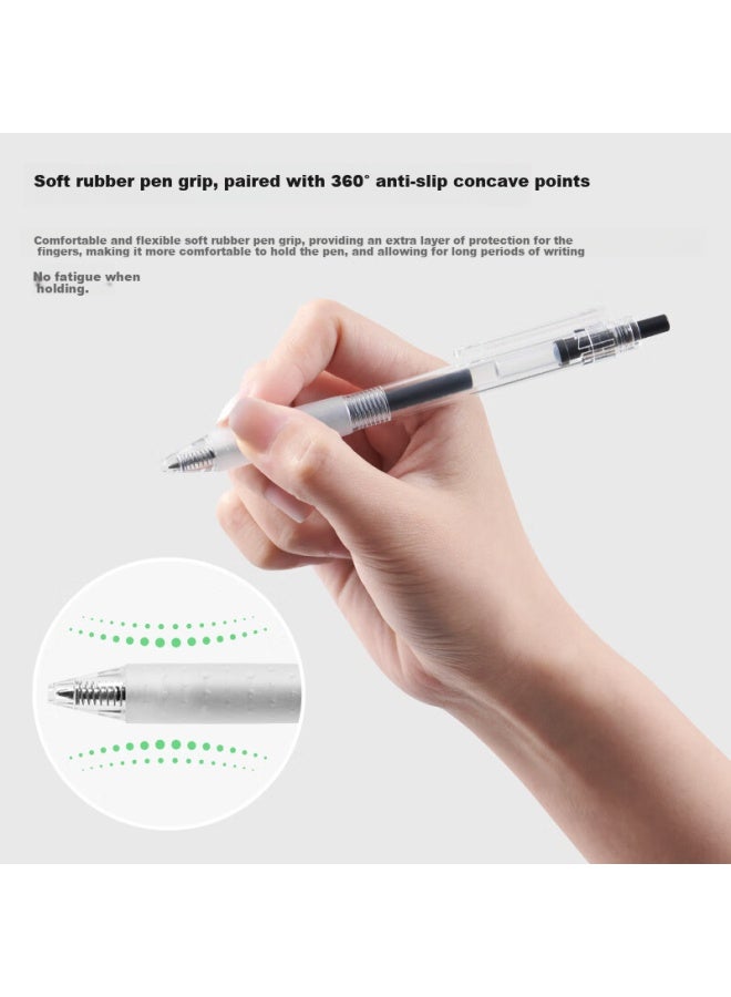 Kaco [Back To School Essential] Kaco Stationery 0.5Mm Black Gel Pen, Retractable Pen, Classic Bullet Tip Signing Pen, Office Pen, 10 Pens/Box, K11 - Image 2