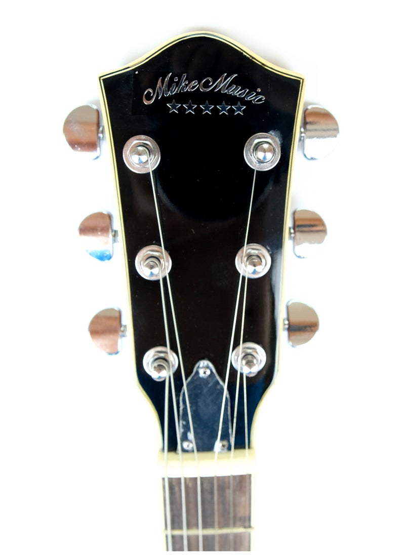 Electric Guitar 24.75” Scale, Gloss Black Finish, Solid Arched Maple Body, Rosewood Fingerboard, 2 P-3002-BK Humbuckers, Free Gig Bag & Accessories (sunburst)  - Image 3
