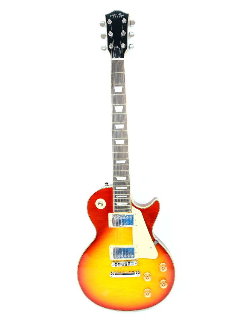 Electric Guitar 24.75” Scale, Gloss Black Finish, Solid Arched Maple Body, Rosewood Fingerboard, 2 P-3002-BK Humbuckers, Free Gig Bag & Accessories (sunburst)  - Image 2