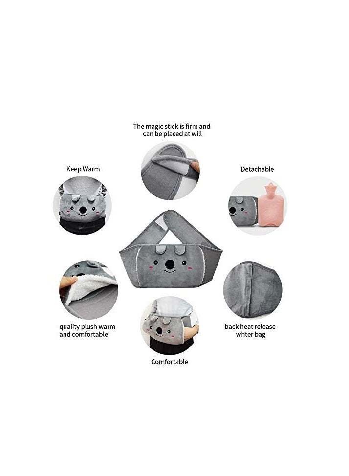 Rubber Hot Water Bottle with Plush Waist Cover for Menstrual Cramps and Pain Relief Soft Warm Water Pouch for Comfort - Image 4
