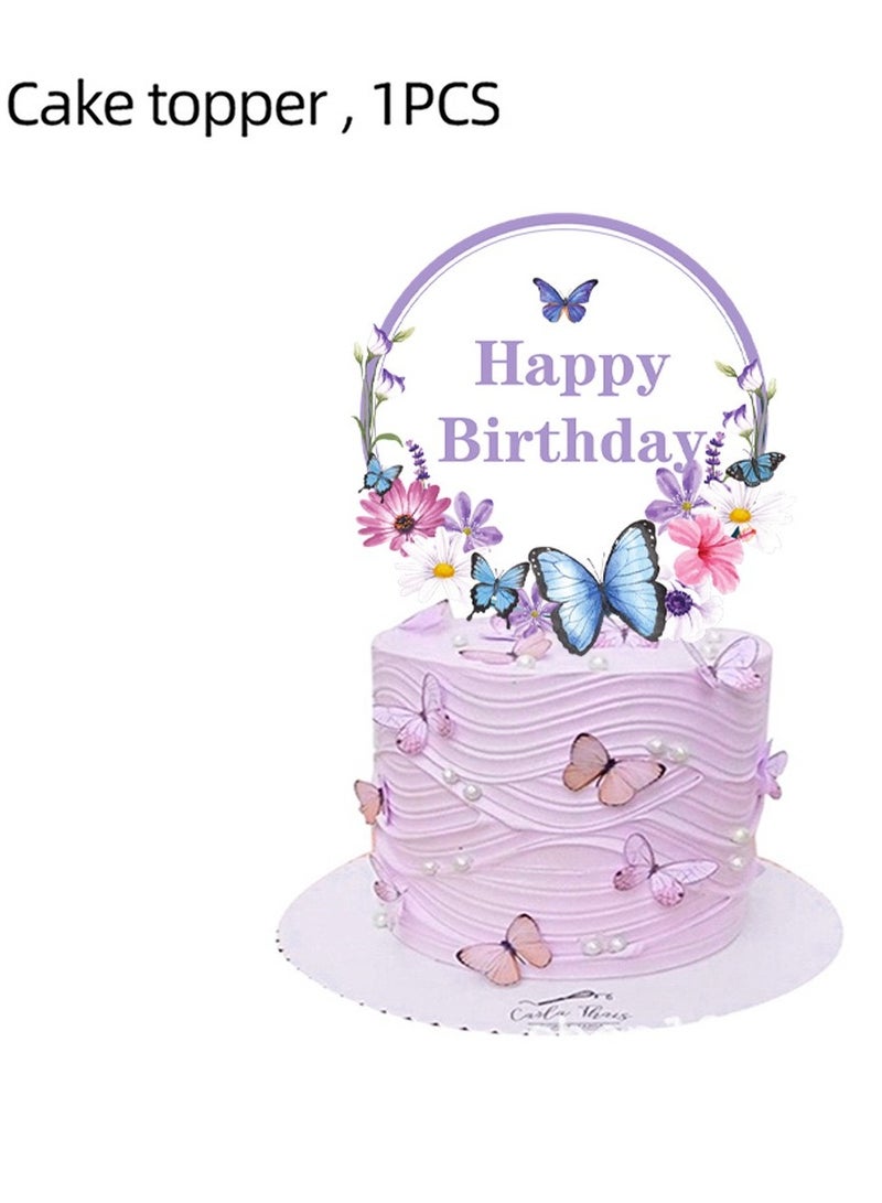 Royal Purple Butterfly Disposable Party Tableware Set – 131 PCS | Plates, Cups, Napkins, Cutlery  Decorations  - Image 2