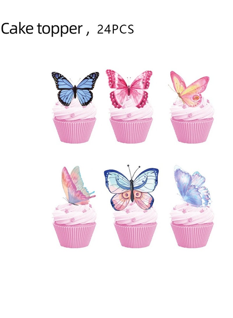 Royal Purple Butterfly Disposable Party Tableware Set – 131 PCS | Plates, Cups, Napkins, Cutlery  Decorations  - Image 3