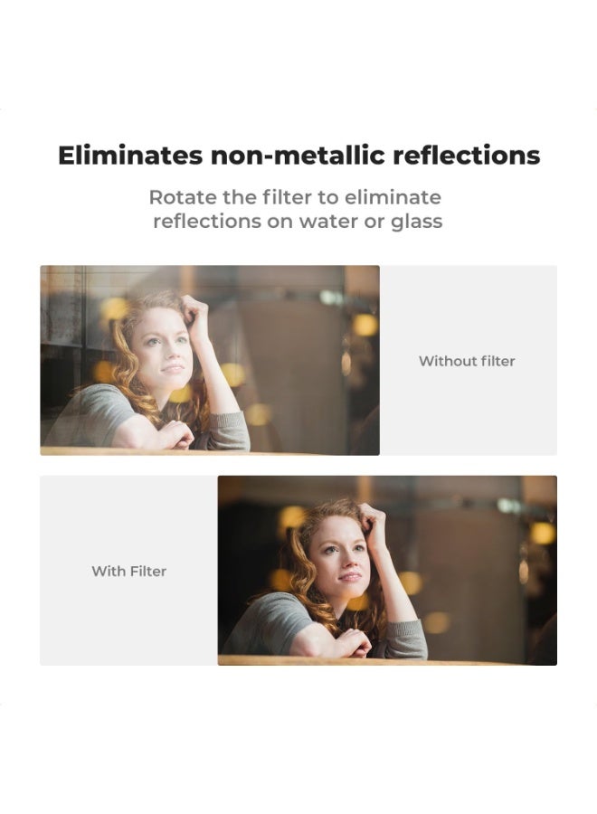 K&F Concept مجموعة عدسات فلتر CPL لكاميرا الهاتف المحمول العالمية، فلتر CPL لكاميرا الهاتف المحمول، فلتر CPL بحجم 52 مم - Image 2