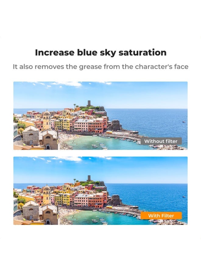 K&F Concept مجموعة عدسات فلتر CPL لكاميرا الهاتف المحمول العالمية، فلتر CPL لكاميرا الهاتف المحمول، فلتر CPL بحجم 52 مم - Image 5