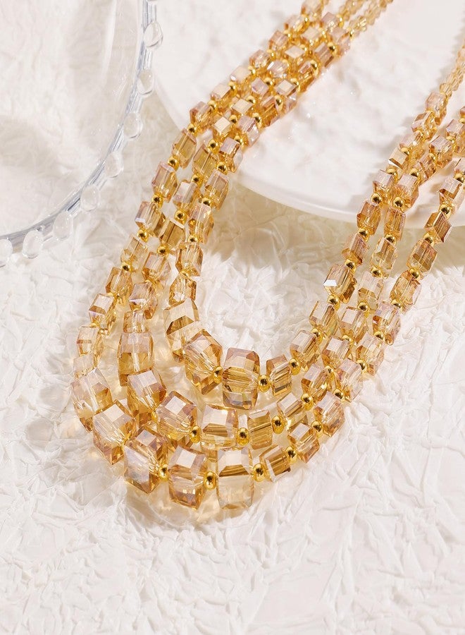 Bocar قلادة بوكر متعددة الطبقات للنساء، قلادة مصنوعة من زجاج الكريستال مع خرز، مجوهرات عصرية، مجوهرات مصنوعة يدويًا لهدايا حفلات النساء (NK-10746-شمبانيا) - Image 5