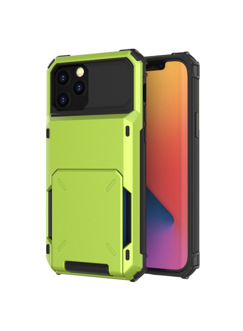 Suteni Card Protective Case Drop-resistant PC+TPU Phone Case for iPhone