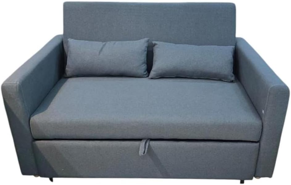 2-Seater Fabric Sofa Bed - Dark Grey