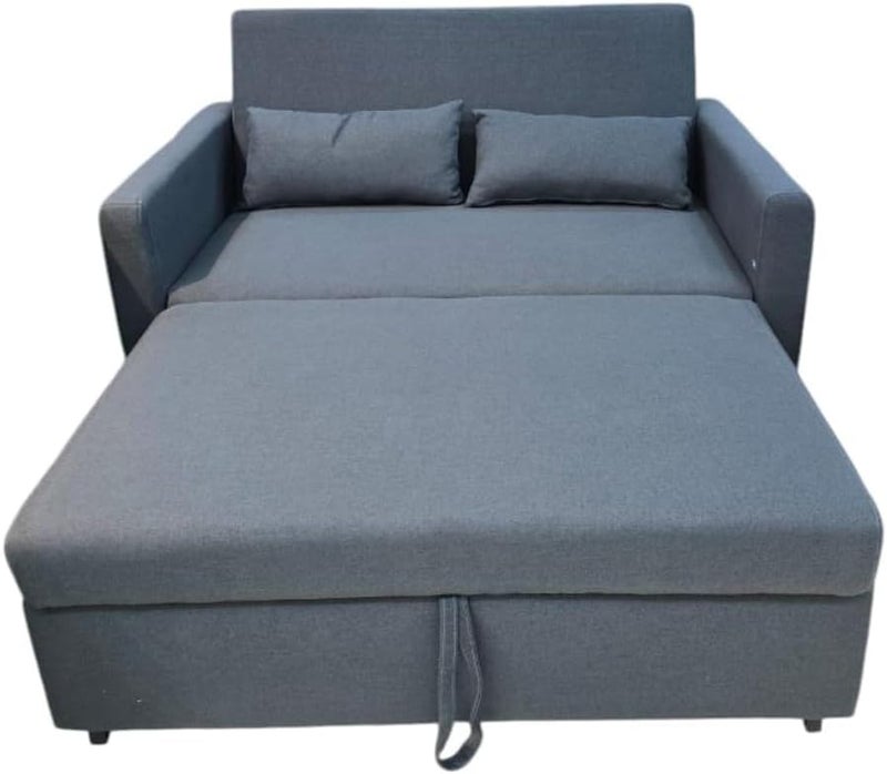 Comfynest 2-Seater Fabric Sofa Bed - Dark Grey - Image 2