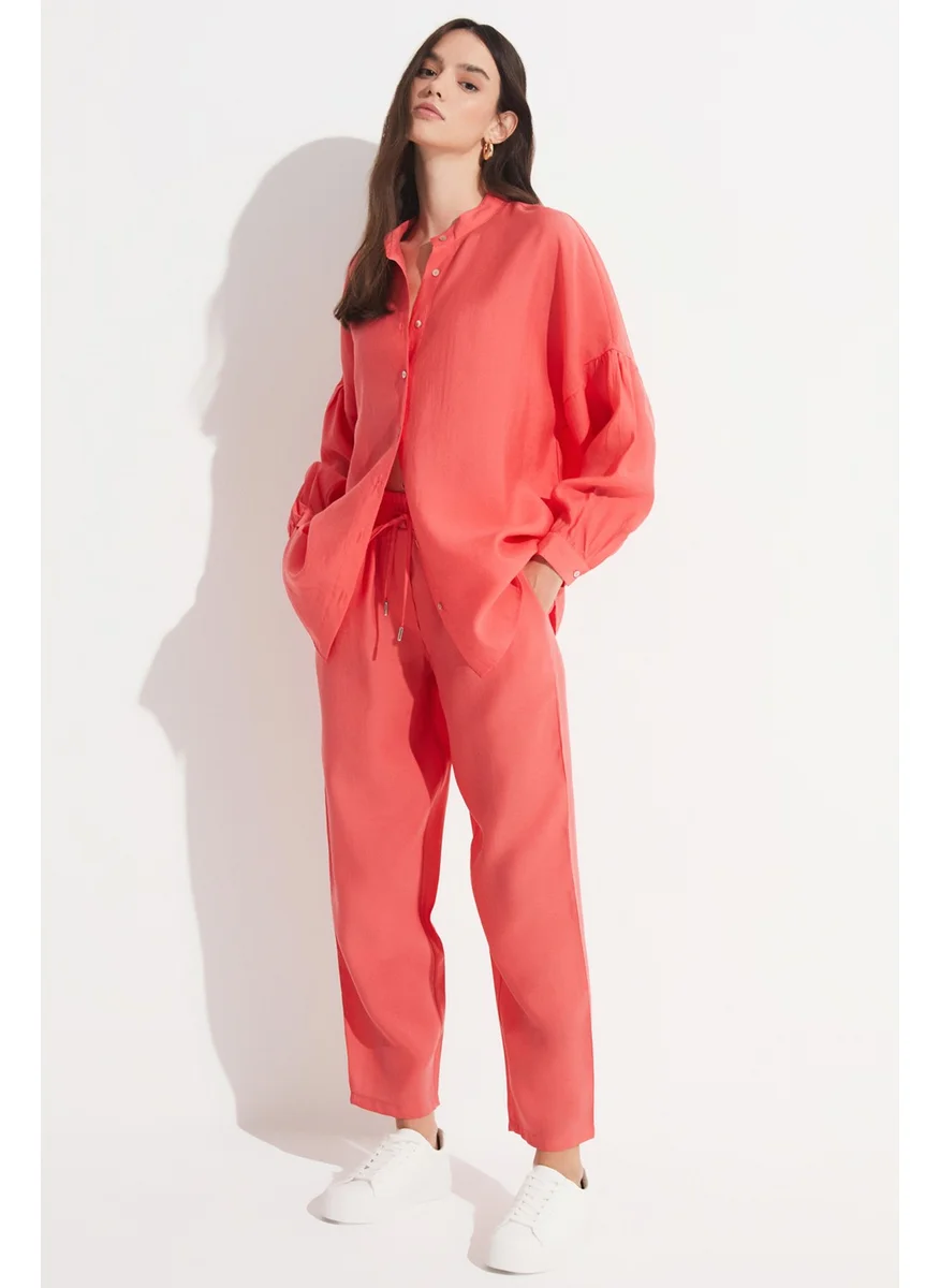 JUNE Exclusive Modal Blended Mandarin Collar Shirt