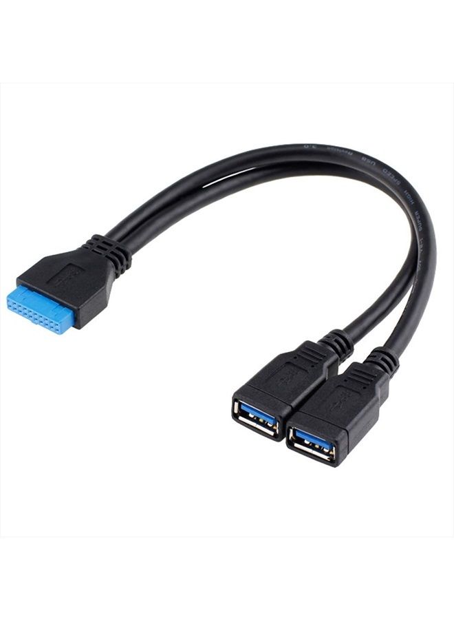 Chenyang كابل CY 2 منافذ USB 3.0 أنثوي إلى رأس 20 دبوس للوحة الأم 20 سم - Image 5