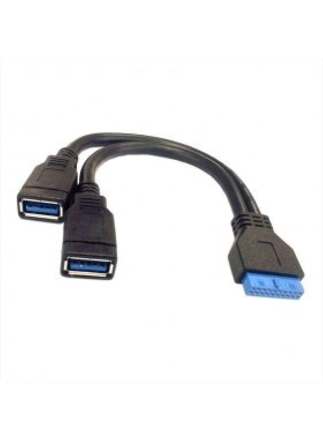 Chenyang كابل CY 2 منافذ USB 3.0 أنثوي إلى رأس 20 دبوس للوحة الأم 20 سم - Image 4