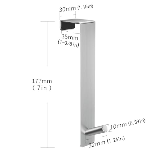 ARTOYS Over The Door Hooks (4 Pack) - Fits 1-3/8" Thin Doors - 304 Stainless Steel - 50Lbs Capacity - Tool-Free or Screw-in Mount - Image 2