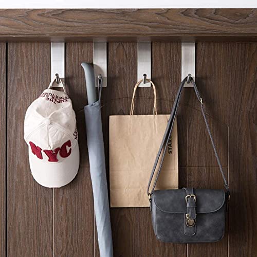 ARTOYS Over The Door Hooks (4 Pack) - Fits 1-3/8" Thin Doors - 304 Stainless Steel - 50Lbs Capacity - Tool-Free or Screw-in Mount - Image 4