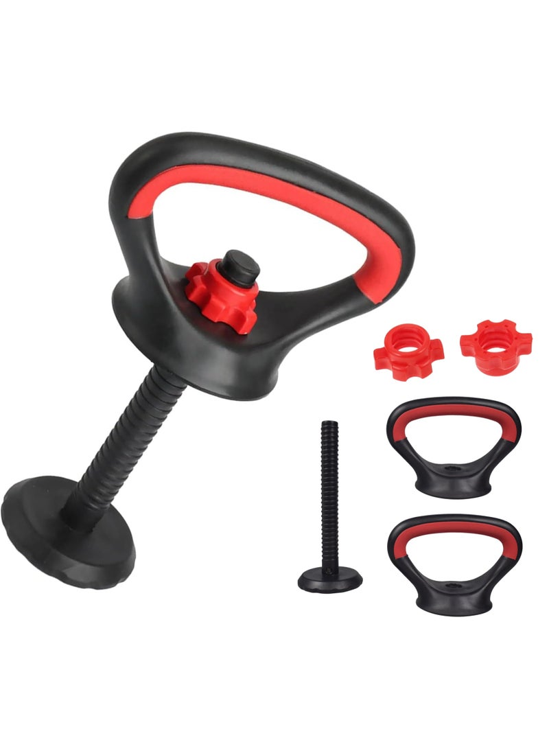 مجموعة مقابض كيتل بيل قابلة للتعديل 2 في 1، محول دمبل إلى كيتل بيل مع حامل لتمارين الضغط لتمارين القوة - Image 1
