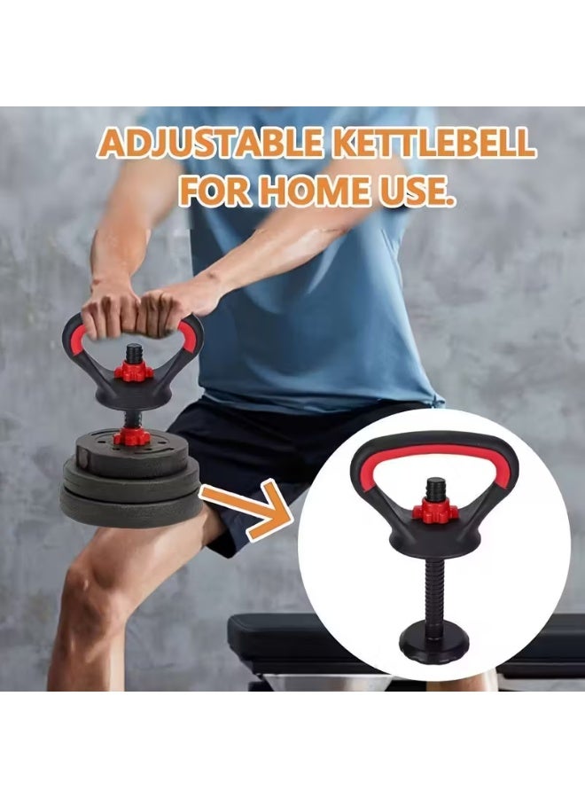 مجموعة مقابض كيتل بيل قابلة للتعديل 2 في 1، محول دمبل إلى كيتل بيل مع حامل لتمارين الضغط لتمارين القوة - Image 5