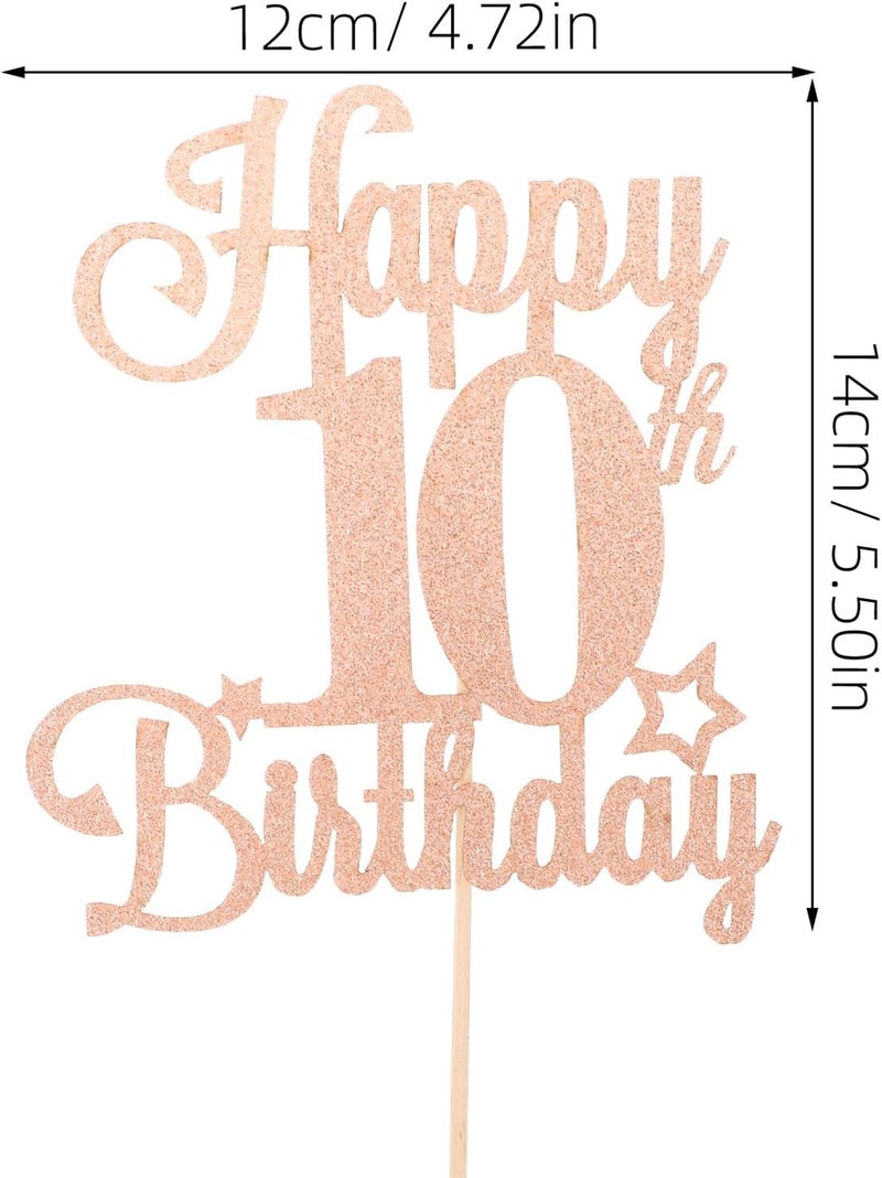 CHILDWEET 10pcs Glitter Number Cake Toppers for 10th Birthday Party Decorations, Non-edible Dessert Picks for ’ Birthday Cake Supplies - Image 2