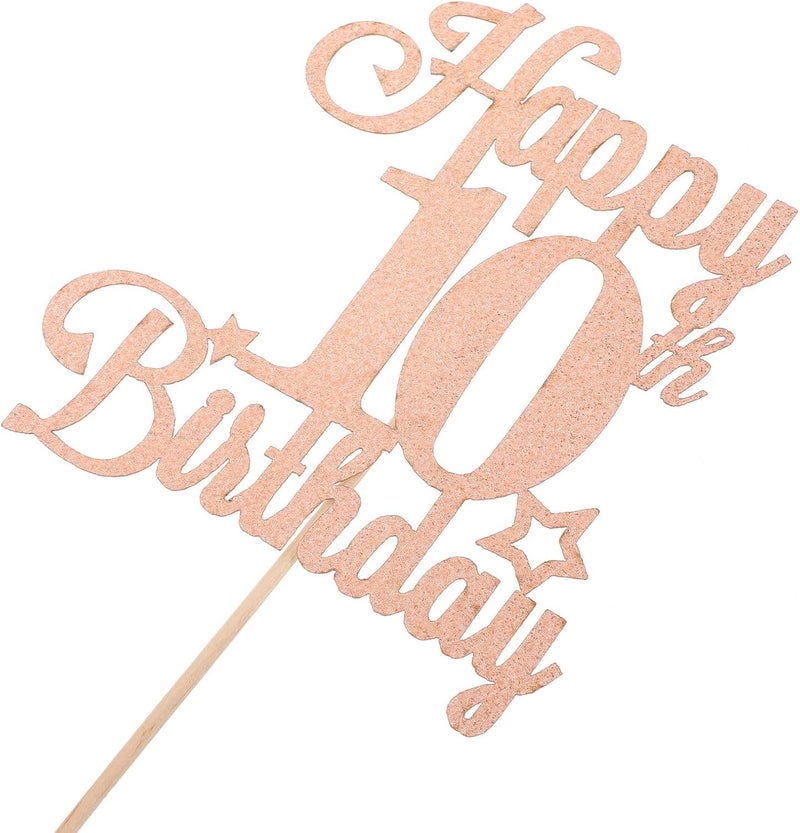 CHILDWEET 10pcs Glitter Number Cake Toppers for 10th Birthday Party Decorations, Non-edible Dessert Picks for ’ Birthday Cake Supplies - Image 3
