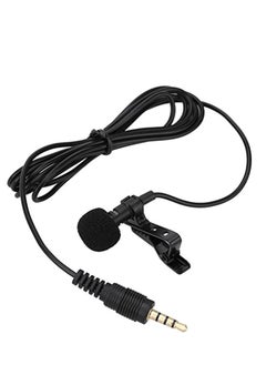 ميكروفون صغير محمول بمكثف ومشبك تثبيت على ياقة الياقة سلكي AS-107038-5 أسود