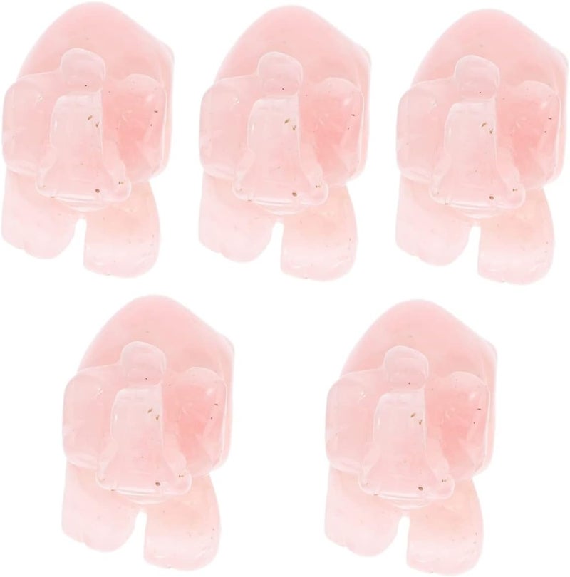 klarako 5pcs Figurines Pocket Figure Office Decoration Mini Desktop Pink Figurine Ornament Decor Craft Ganesha Collectible Animal Collecible Lovely Hand for Fortune Good Miniature - Image 1
