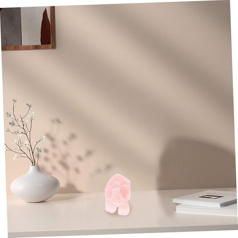 klarako 5pcs Figurines Pocket Figure Office Decoration Mini Desktop Pink Figurine Ornament Decor Craft Ganesha Collectible Animal Collecible Lovely Hand for Fortune Good Miniature - Image 4