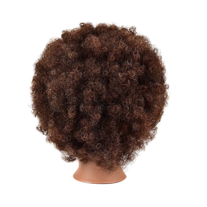 headdoll Afro Curly Mannequin Head with 100% Human Hair Curly Hair Hairdresser Hair Styling Cosmetology Manikin Head Doll head for Hairdresser Practice Styling Dye Braiding with Clamp Stand - Image 4