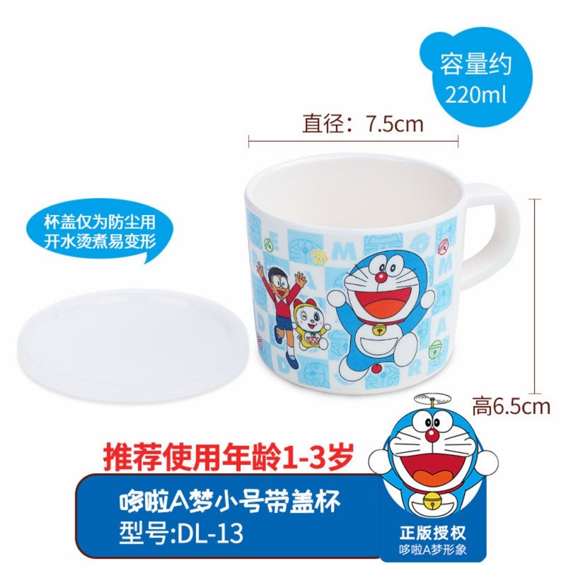 Doraemon baby tableware spoon dish set complementary food bowl spoon set Melamine ear bowl children bowl plate