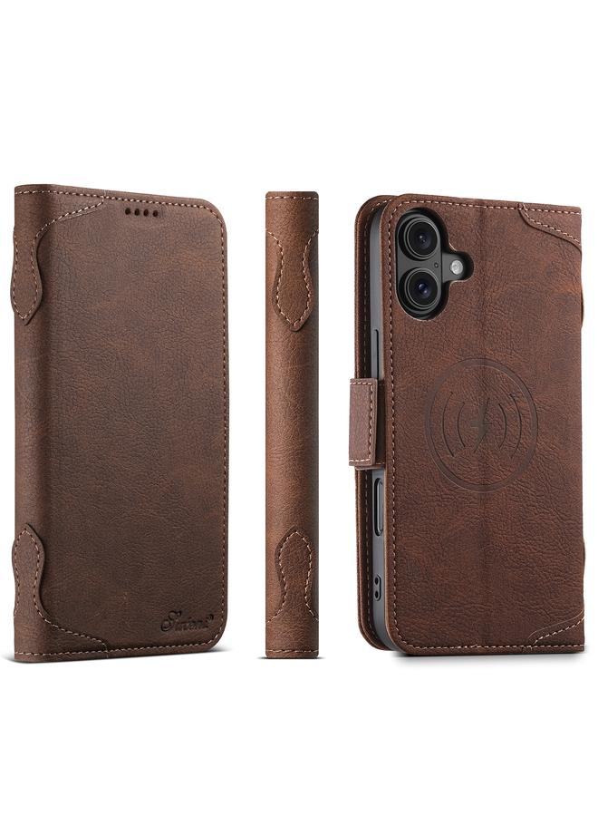 Suteni Case For iPhone 16 Plus SUTENI J07 Multifunctional Horizontal Flip Magsafe Leather Phone Case - Image 1