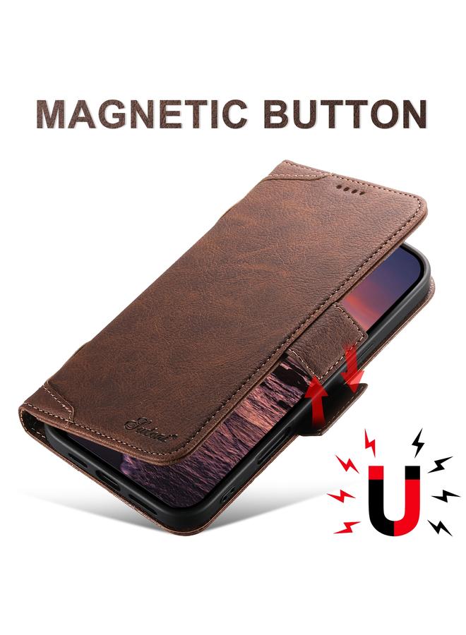 Suteni Case For iPhone 16 Plus SUTENI J07 Multifunctional Horizontal Flip Magsafe Leather Phone Case - Image 2