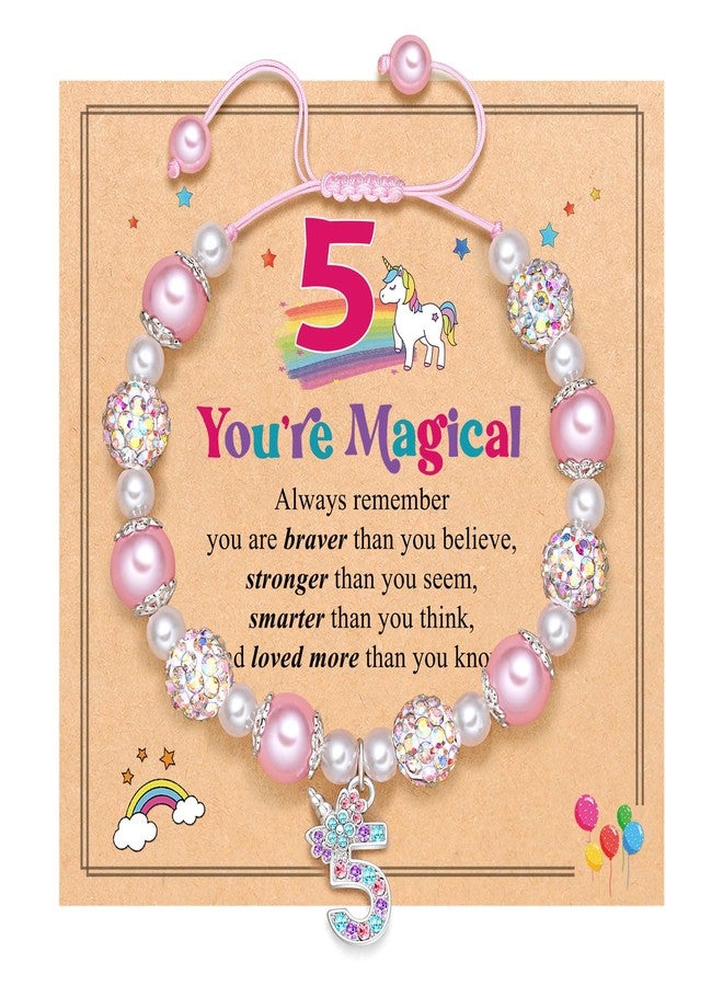 UPROMI Birthday Gifts for 3-12 Year Old Girl Unicorn Bracelet, Christmas Gifts for Daughter/Granddaughter/Niece, 5.2 inches, Stainless Steel, Cubic Zirconia - Image 1