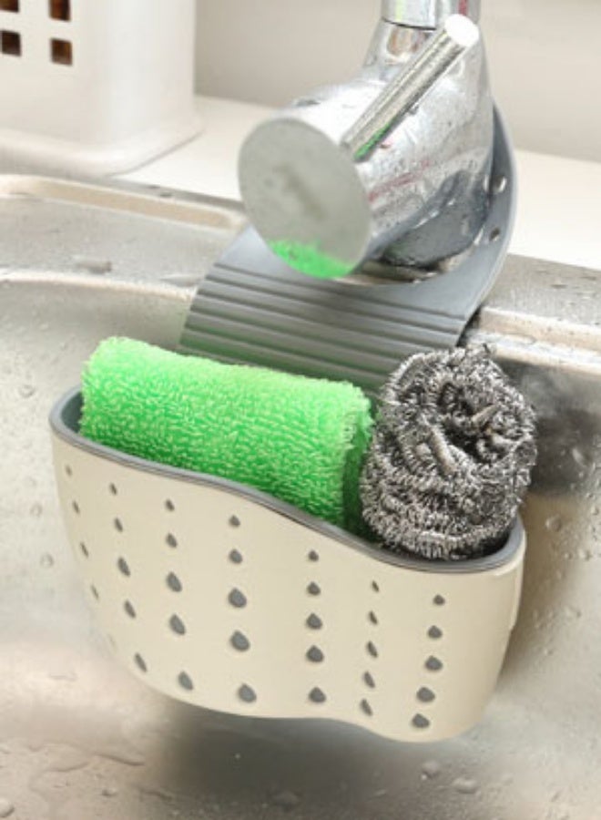 Kitchen Sink Shelf, Sink Storage Basket, Soap Sponge Drain Rack Holder - Image 2