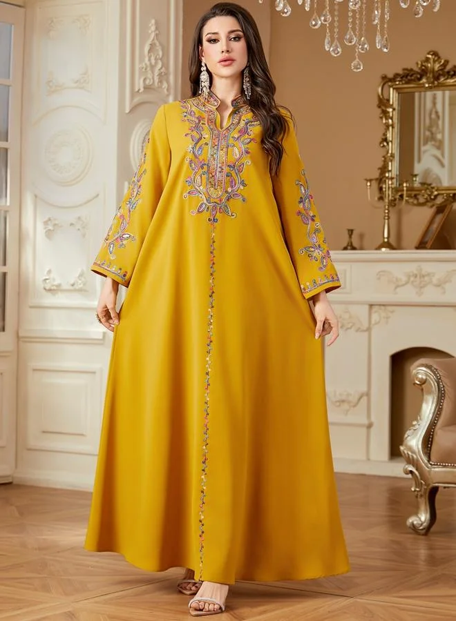 تايك تو جلابية نسائية مطرزة بفتحة رقبة