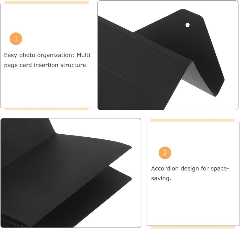 5pcs Black Accordion Scrapbook Photo Albums DIY Kraft Paper Memory Books for Wedding Anniversary Graduation Birthday Keepsake - Image 3