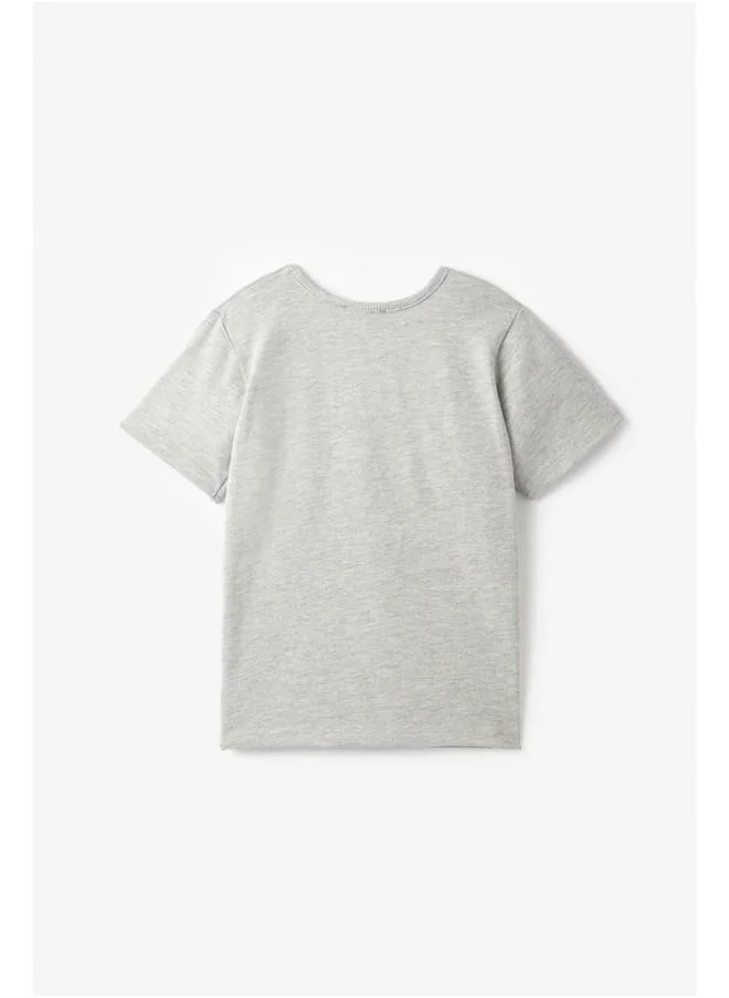 جون June Baby Girl Text Printed Tshirt Grey