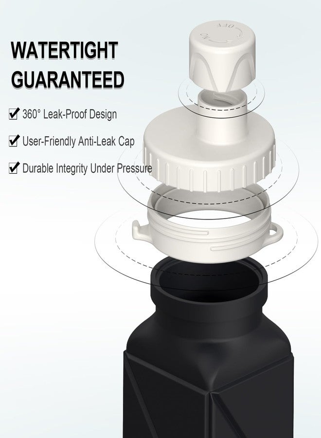BEAUTAIL Collapsible Water Bottles 20.6oz, Silicone Foldable Portable Travel Water Bottle, BPA-Free, Leakproof Reusable for Traveling Camping Hiking Cycling Yoga Sports Outdoor, 1 Pack (Black) - Image 4