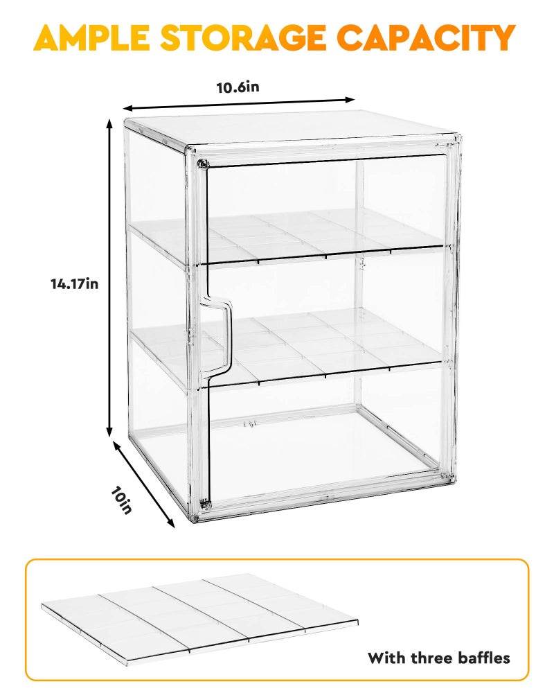 MEI NIAN Pastry Display Case,Bread Box for Kitchen Countertop,4-Layer Adjustable BreadBox, Large Capacity Bread Box for Home-baked Breads,Muffins,Bagel Storage Container, Bread Holder - Image 4