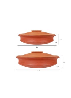 4U CRAFTS 4U Crafts India Online Combo Hand Made Earthen Pottery 23 Liter Red with LidClay HandiKadai Red23 Liter PreSeasoned Earthenware  - Image 2