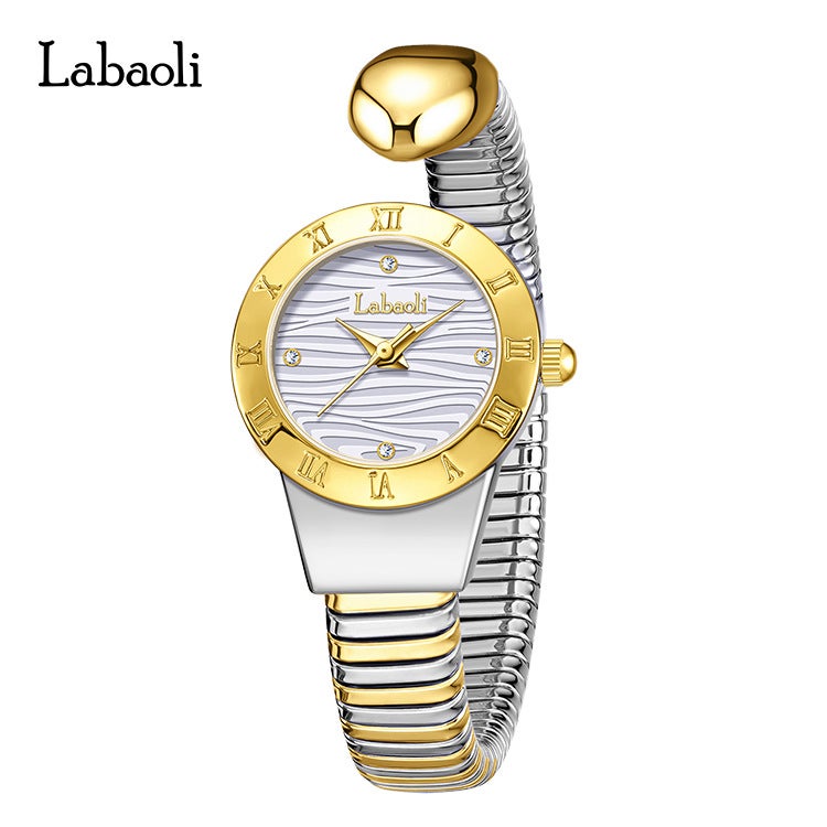 Labaoli Light Luxury Roman Bezel Bangle Women's Watch - High-End Quartz Ladies Wristwatch