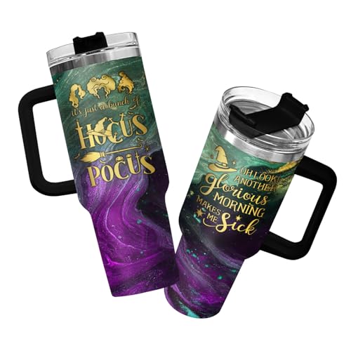 34HD Hocus Gifts for Women, Hocus Tumbler with Handle 40oz Stainless Steel, Witch Brew Tumbler, Movie Lovers, Sanderson Sister Gifts - Image 1