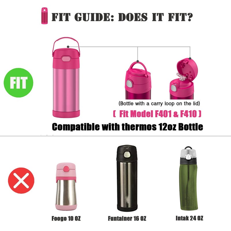 Greant 6 PCS Replacement Straws compatible with Thermos 12oz (Model F401 & F410), Replacement Part compatible with Thermos 12 oz Bottles - Image 3