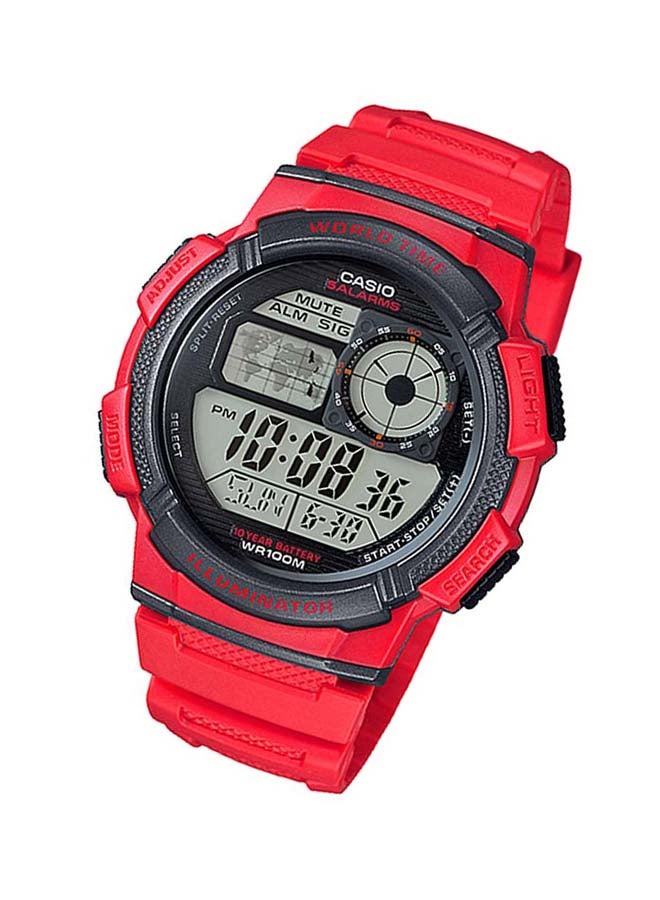 كاسيو ساعة رقمية للشباب AE-1000W-4AVDF باللون الأحمر - Image 4