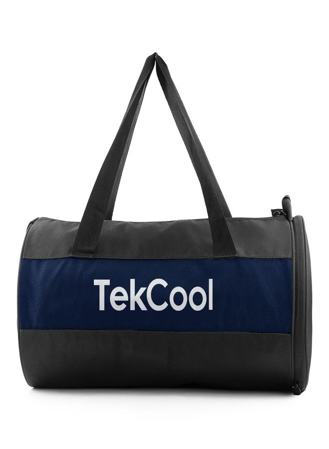 TEKCOOL حقائب رياضية من TEKCOOL للرجال مع حجرة أحذية منفصلة، حقيبة سفر للجنسين لحمل وسفر الأحذية، قابلة للتعديل، حقيبة رياضية للنساء والرجال سعة 20 لتر - أسود أزرق. - Image 1