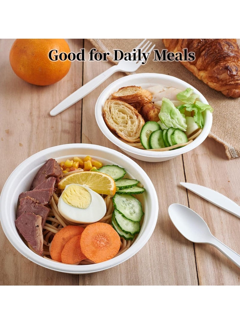 Generic Paper Bowls 100 Pack Disposable Compostable Bowls Heavy-Duty Biodegradable Soup Bowls Made of Natural Bagasse Eco-Friendly Sugarcane Bowls for Salad Dessert Milk Cereals 12oz  - Image 2