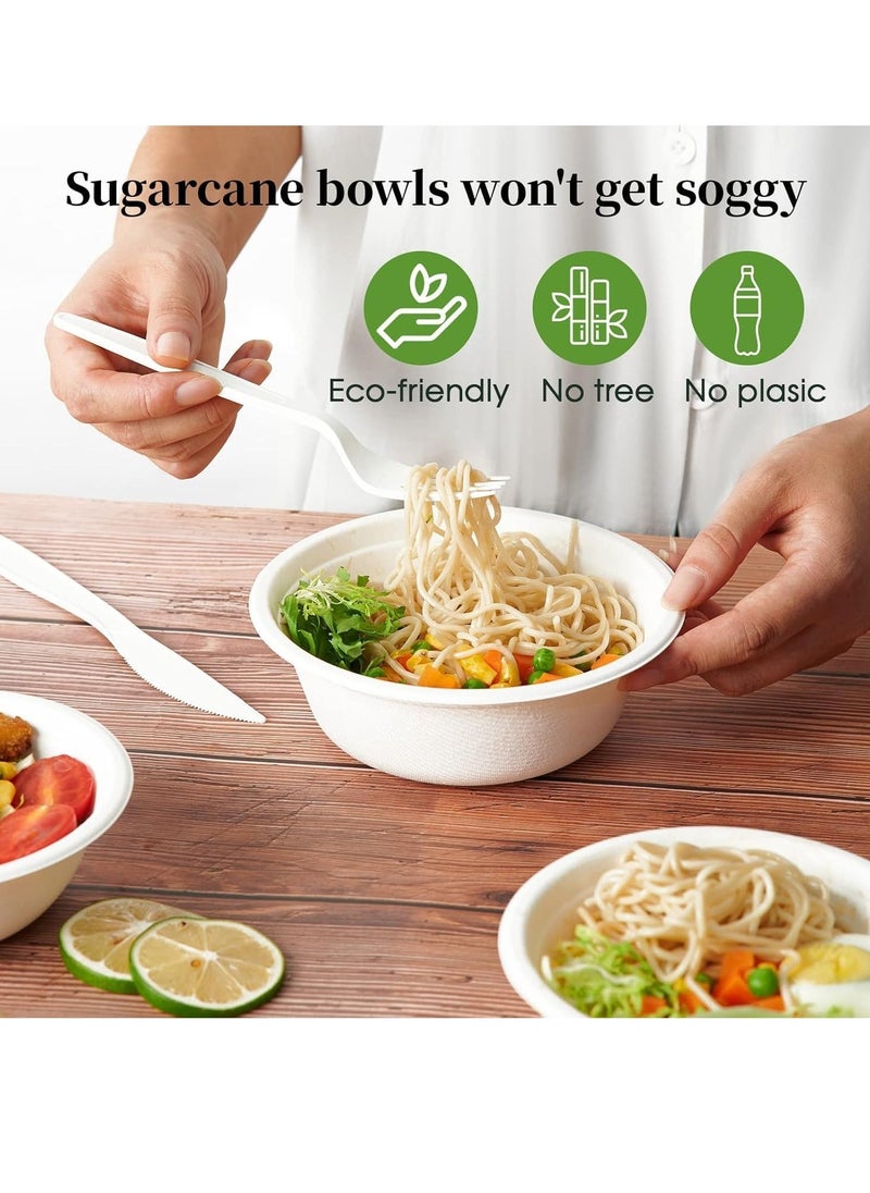 Generic Paper Bowls 100 Pack Disposable Compostable Bowls Heavy-Duty Biodegradable Soup Bowls Made of Natural Bagasse Eco-Friendly Sugarcane Bowls for Salad Dessert Milk Cereals 12oz  - Image 4