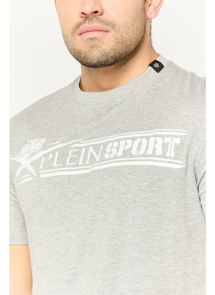 Plein Sport - Men Sportswear Fit Short Sleeve Outdoor T-Shirt, Grey - Image 1